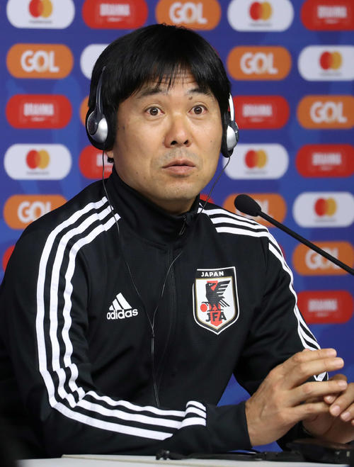 エクアドル戦の前日会見に臨んだ森保監督（撮影・河野匠）