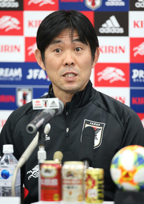 U－22ジャマイカ戦の前日会見に臨んだU－22日本代表の森保監督（撮影・河野匠）