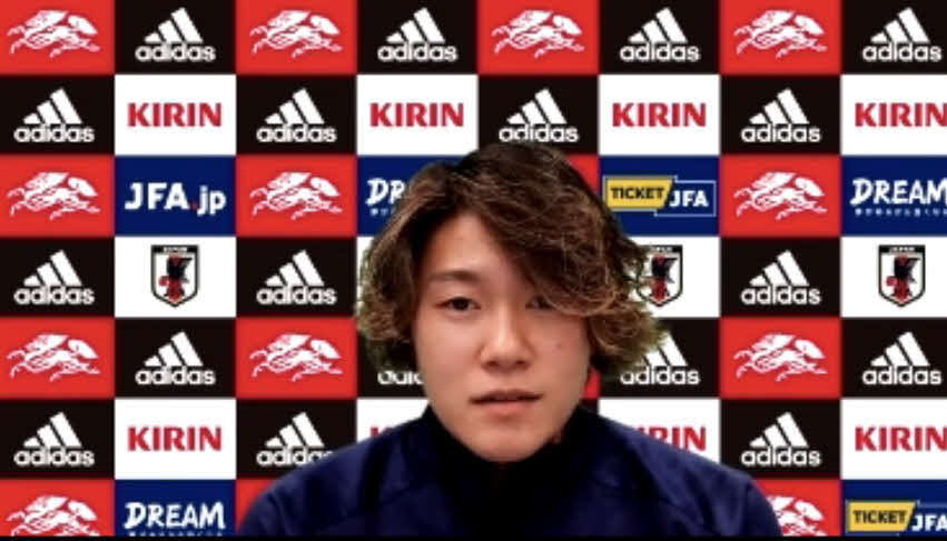 オンライン取材に応じるGK山下
