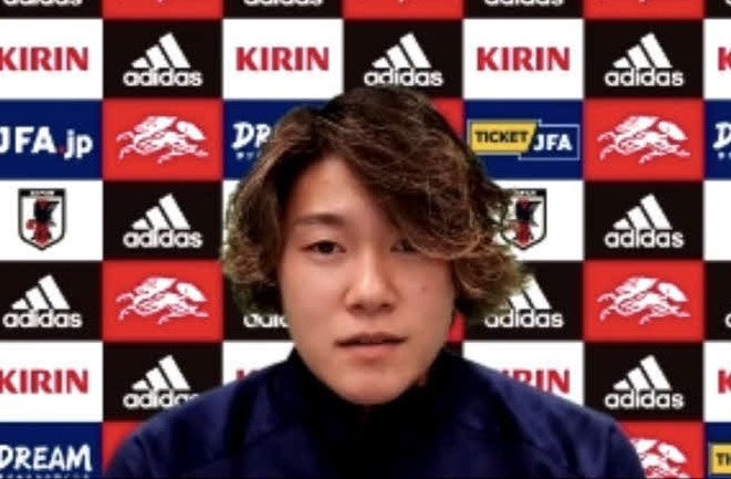 オンライン取材に応じるGK山下