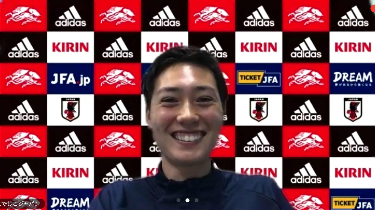 オンライン取材に応じる、なでしこジャパン初招集のGKスタンボー華