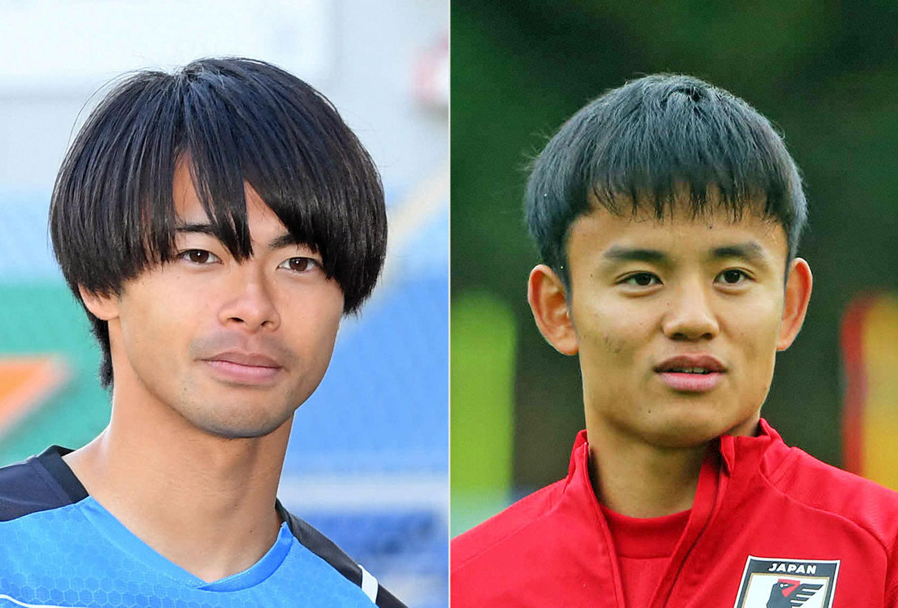 三笘薫（左）と久保建英