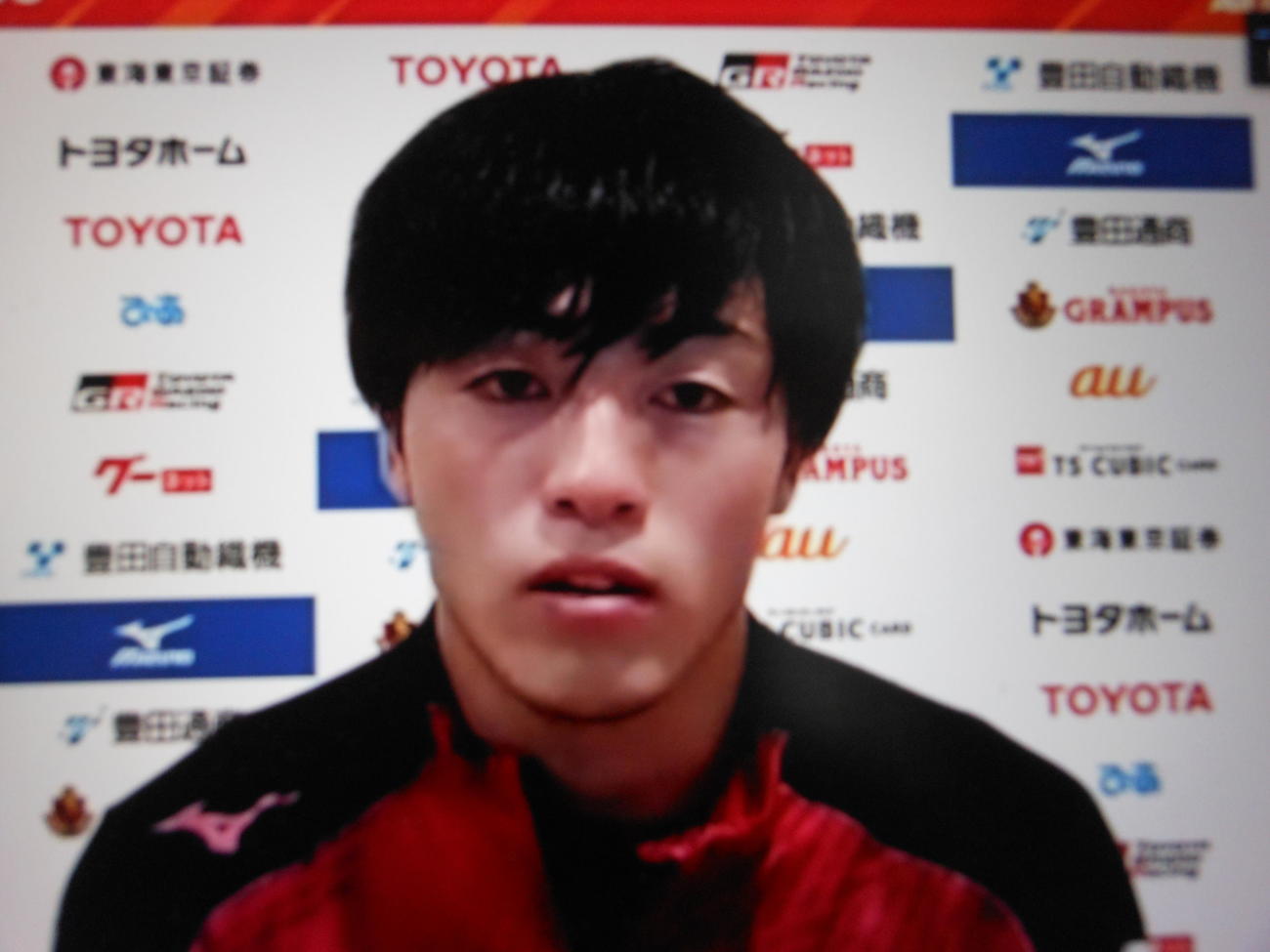 オンライン取材に答える名古屋FW相馬勇紀