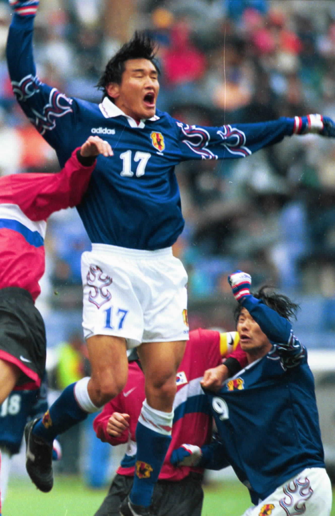 韓国戦に出場した秋田豊（1998年3月1日）