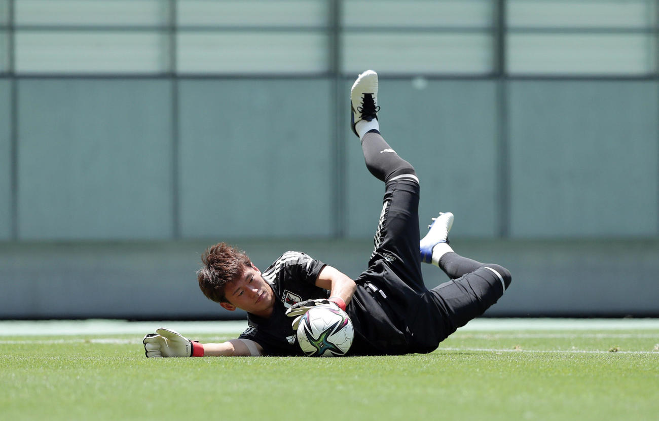U－24日本代表練習　練習に臨むGK沖悠哉（撮影・前田充）