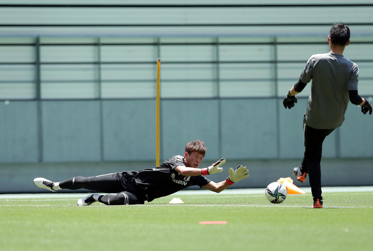 U－24日本代表練習　練習に臨むGK沖悠哉（撮影・前田充）