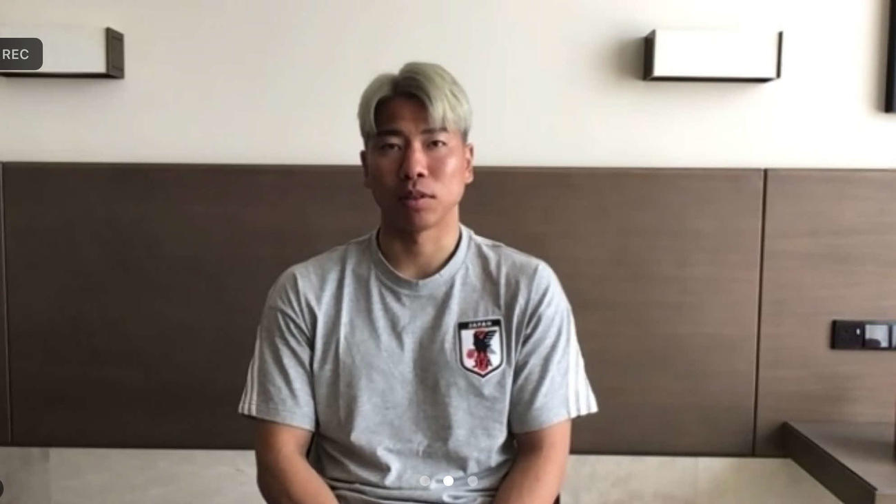 オンライン取材に応じるMF浅野拓磨