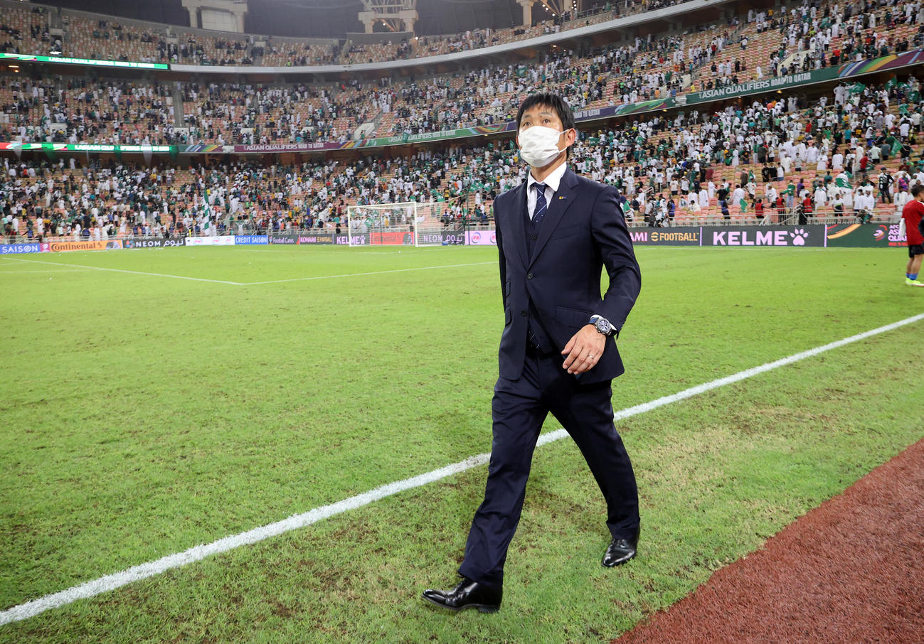 サウジアラビアに敗れた森保監督（撮影・パオロ　ヌッチ）