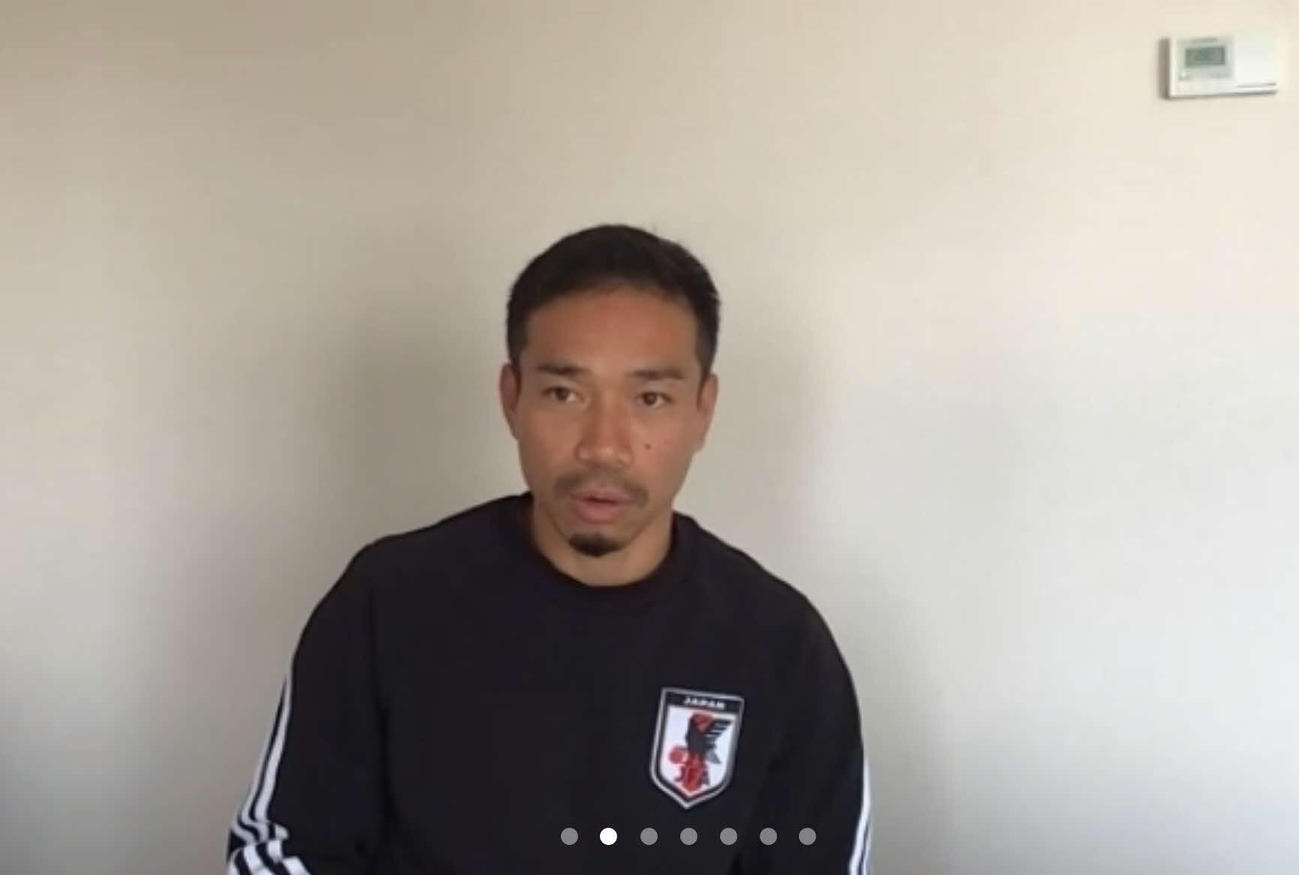 オンライン取材に応じる日本代表DF長友佑都