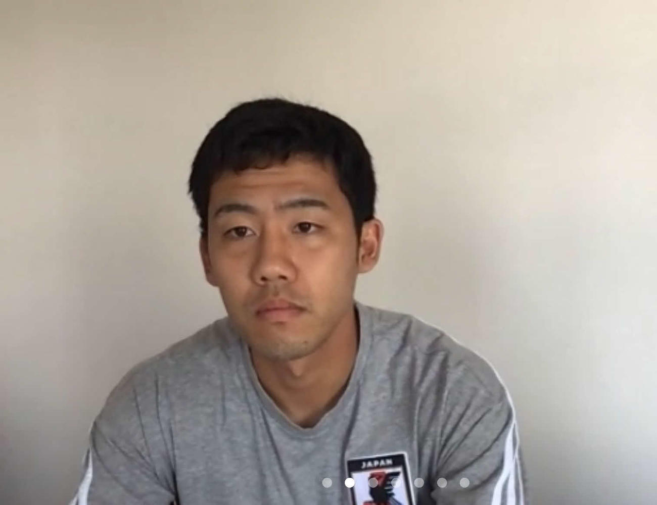 オンライン取材に応じる日本代表MF遠藤航