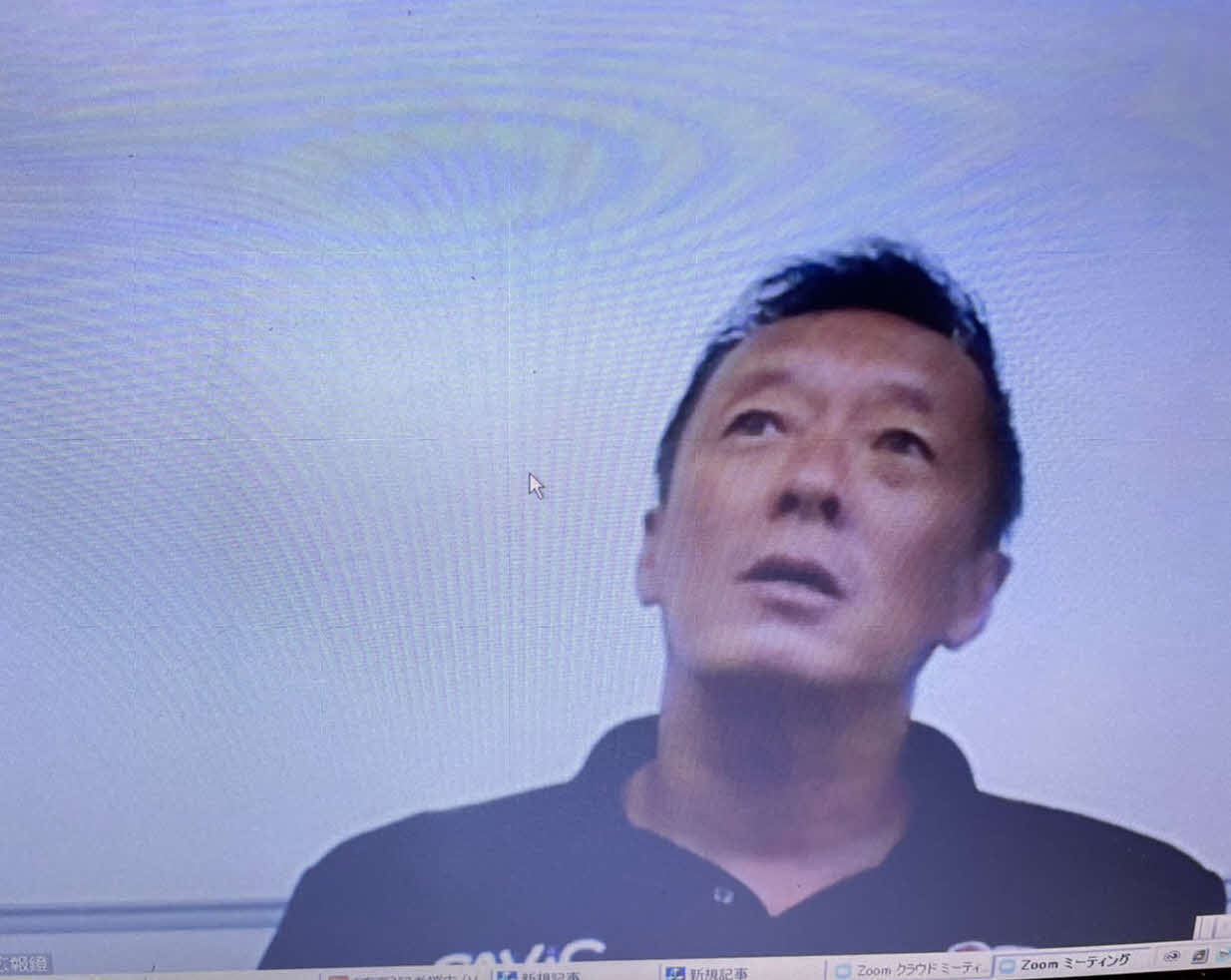 オンライン取材を受ける元日本代表DF大嶽直人氏（撮影・栗田尚樹）