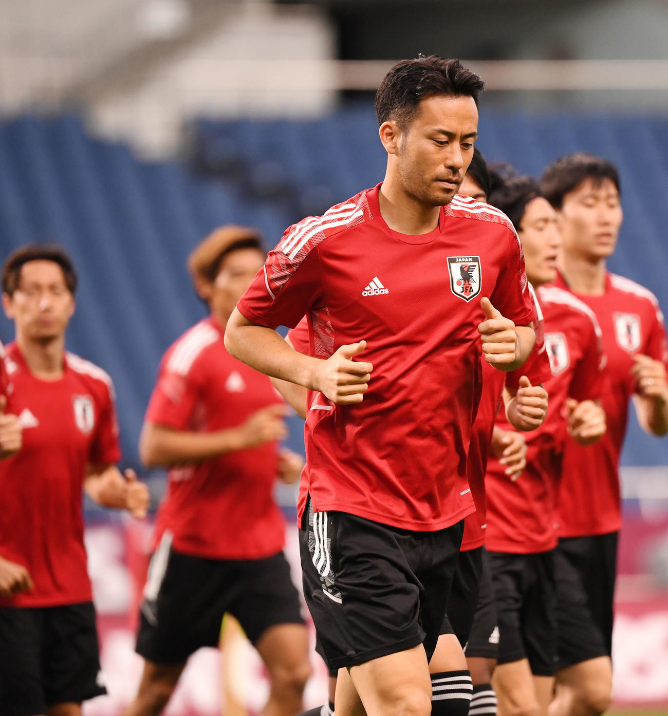 ランニングの先頭に立つ吉田（撮影・横山健太）
