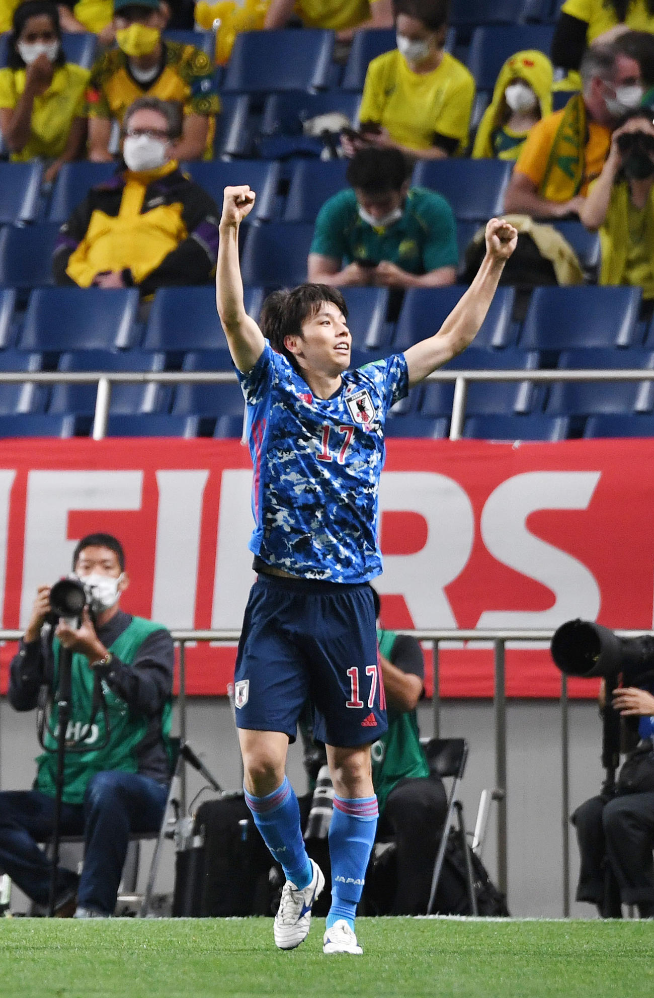 前半、ゴールを決める田中（撮影・横山健太）