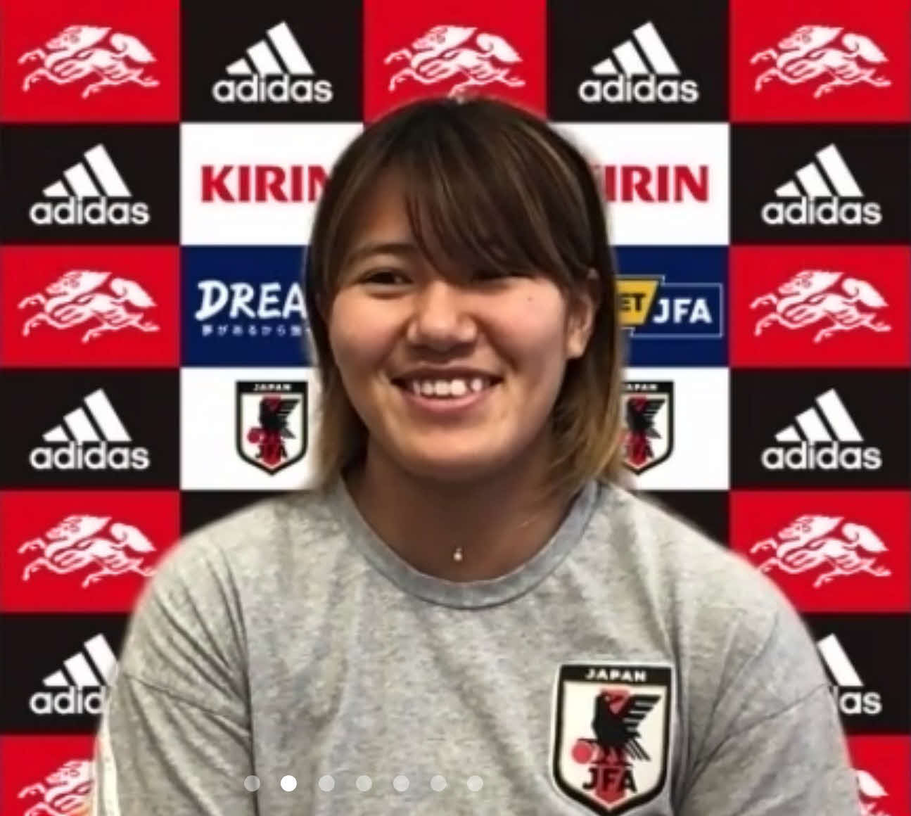 オンライン取材に応じるGK田中桃子