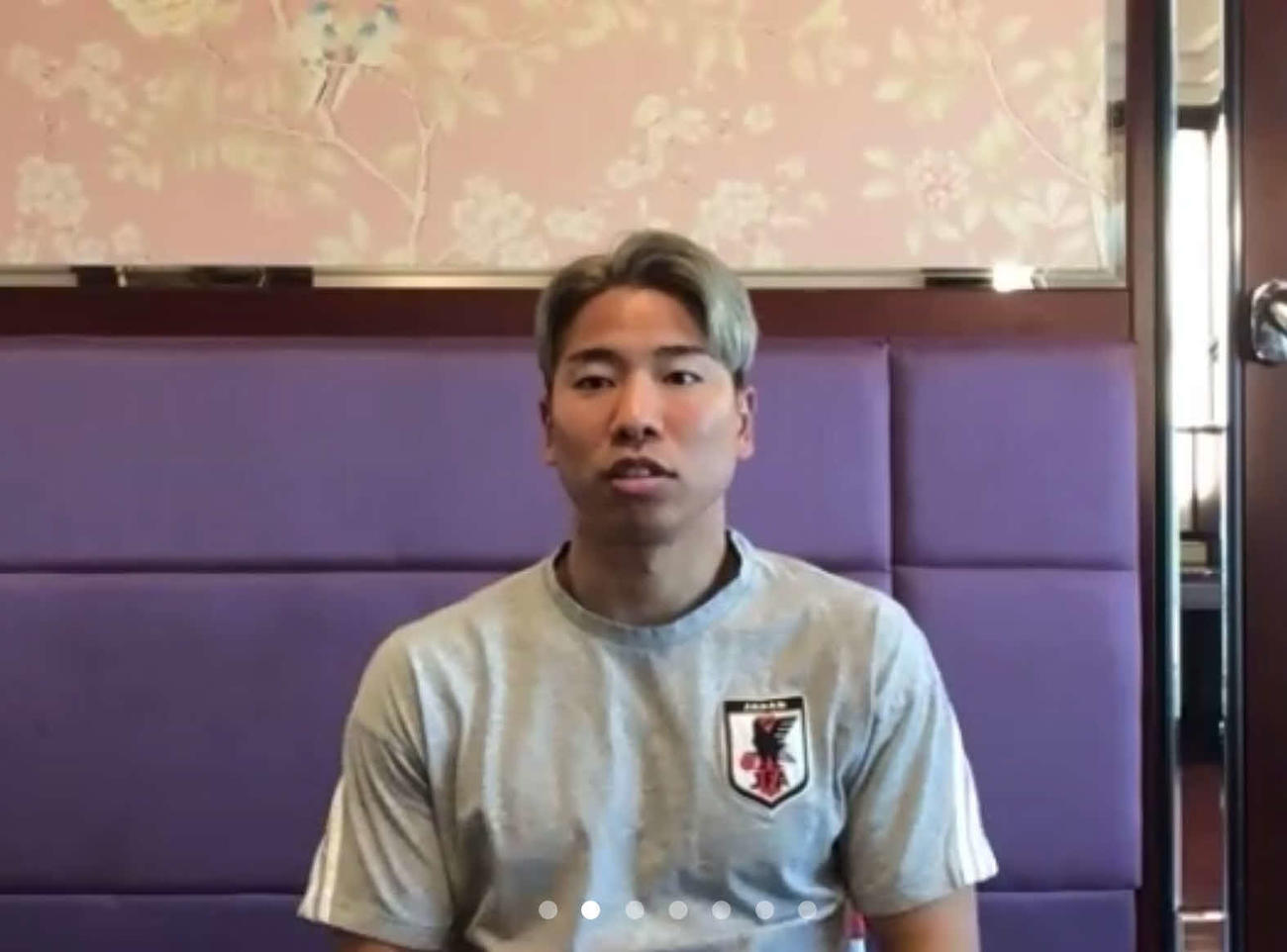 オンライン取材に応じる日本代表MF浅野拓磨