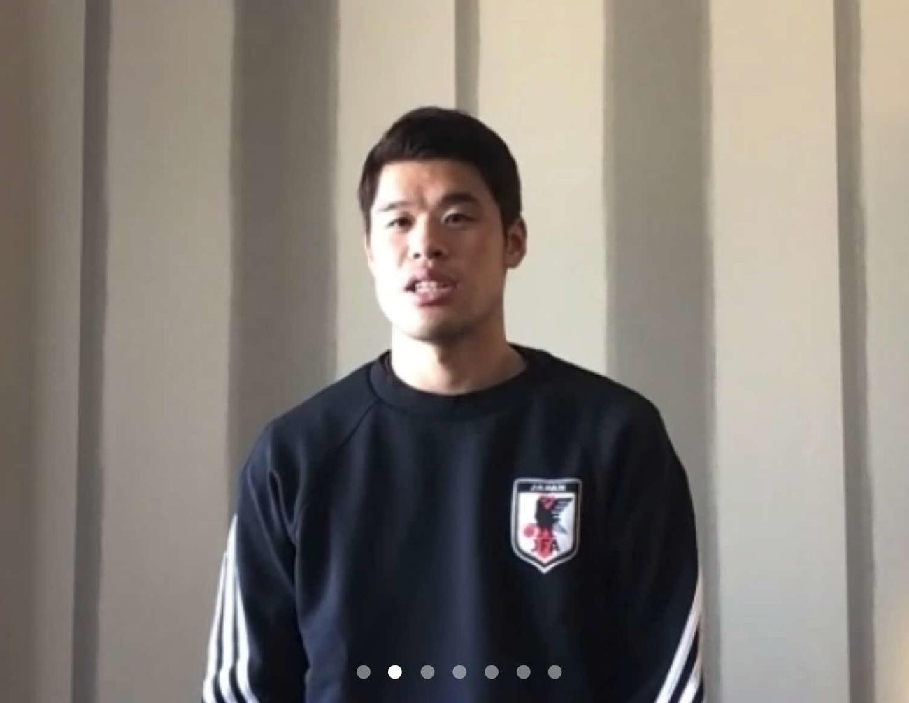 オンライン取材に応じる日本代表DF酒井宏樹