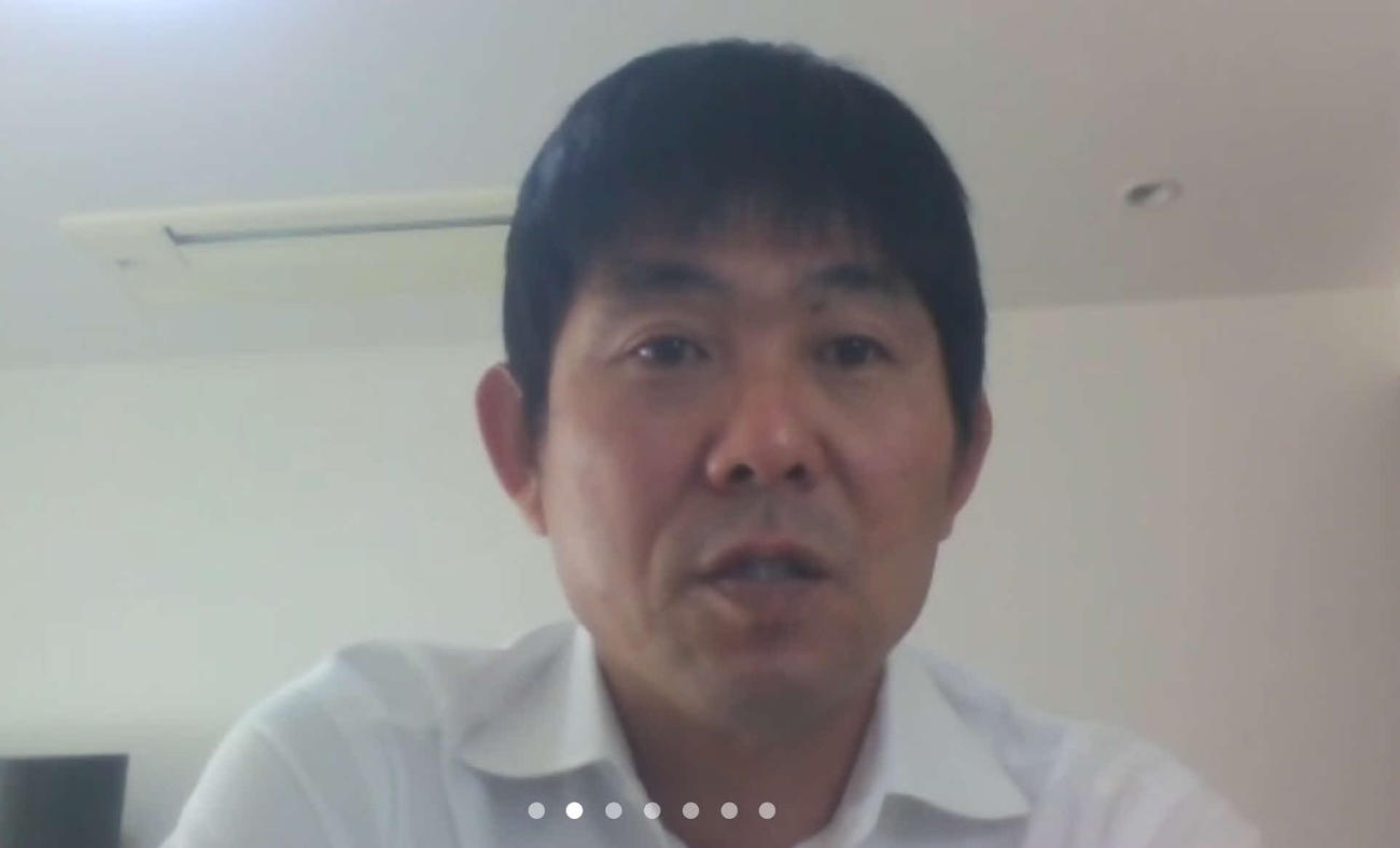 オンライン取材に応じる日本代表の森保監督
