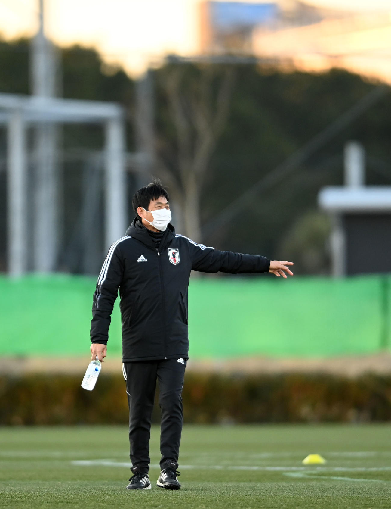 笑顔を見せる森保監督（2022年1月24日撮影）