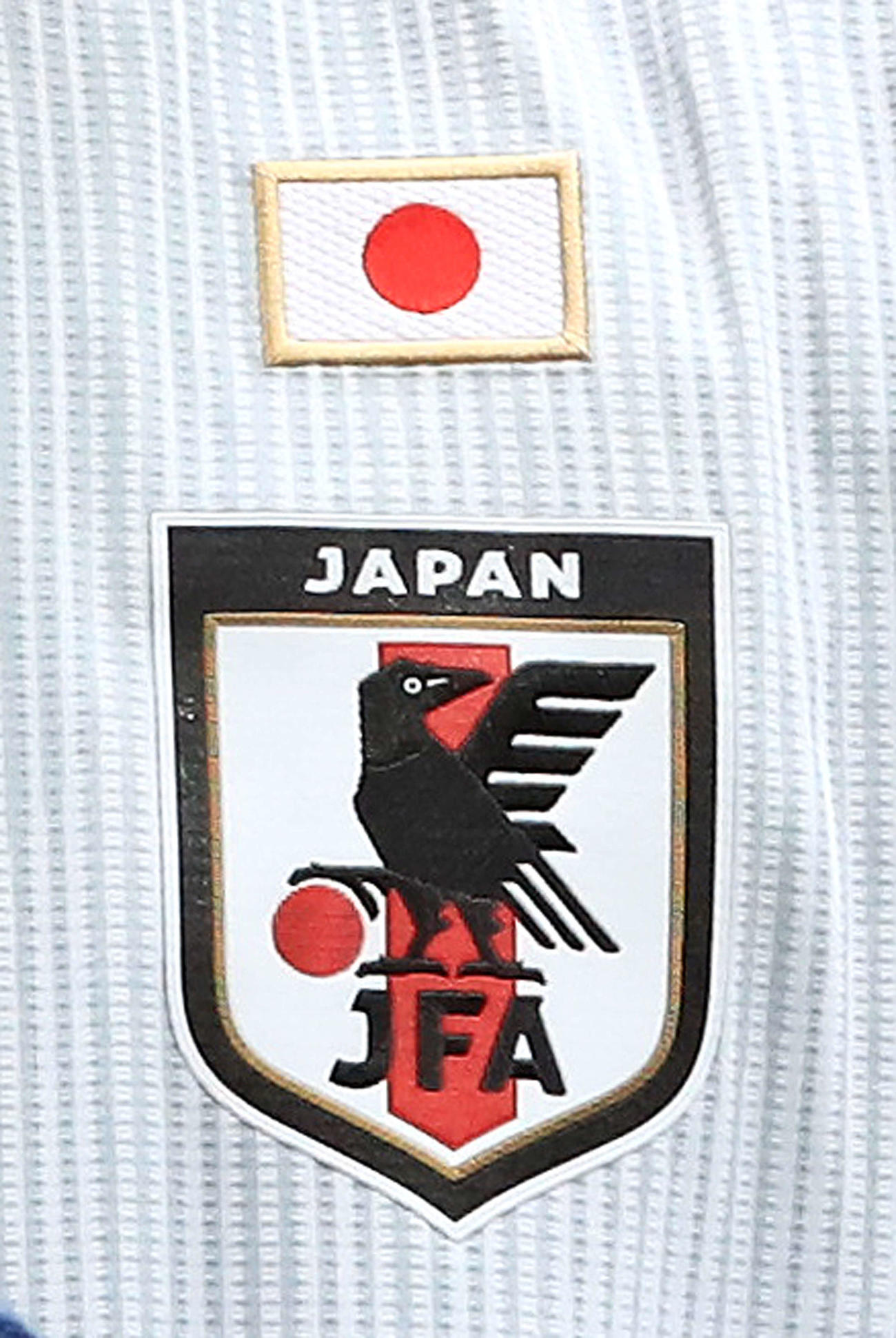 日本サッカー協会のエンブレム（2018年3月23日撮影）