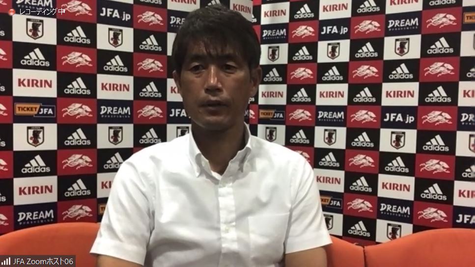セルビア戦後にオンライン取材に応じたなでしこジャパンの池田太監督