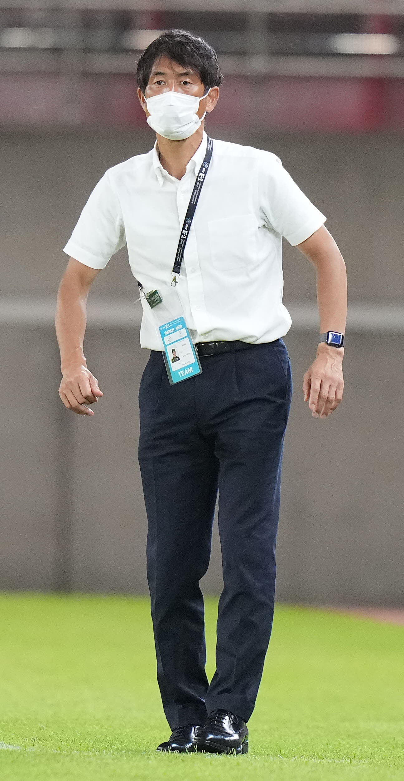 日本対中国　前半、指示を出す池田監督（撮影・鈴木みどり）