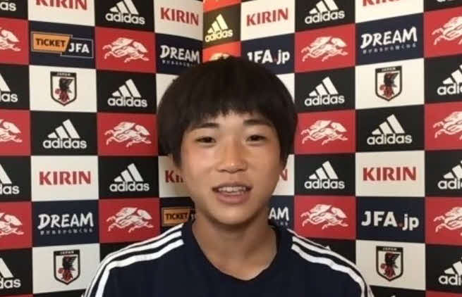 アメリカ戦を翌日に控え、オンライン取材に応じたU－20女子日本代表FW浜野まいか