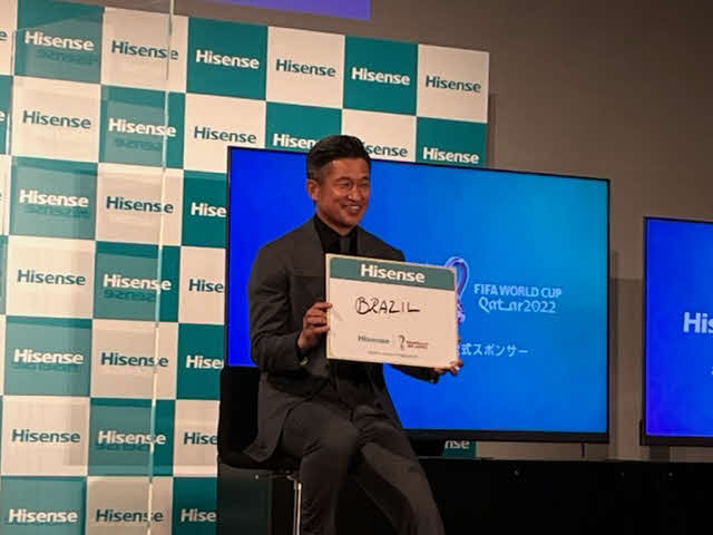 W杯優勝予想にブラジル、注目選手にネイマールと鎌田大地をあげたカズ（撮影・荻島弘一）