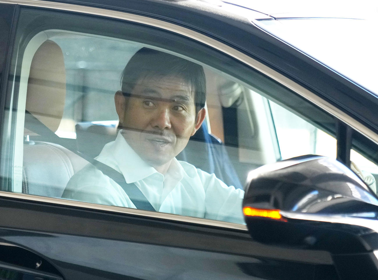 川崎F対神戸戦を視察に訪れた日本代表の森保監督（撮影・横山健太）