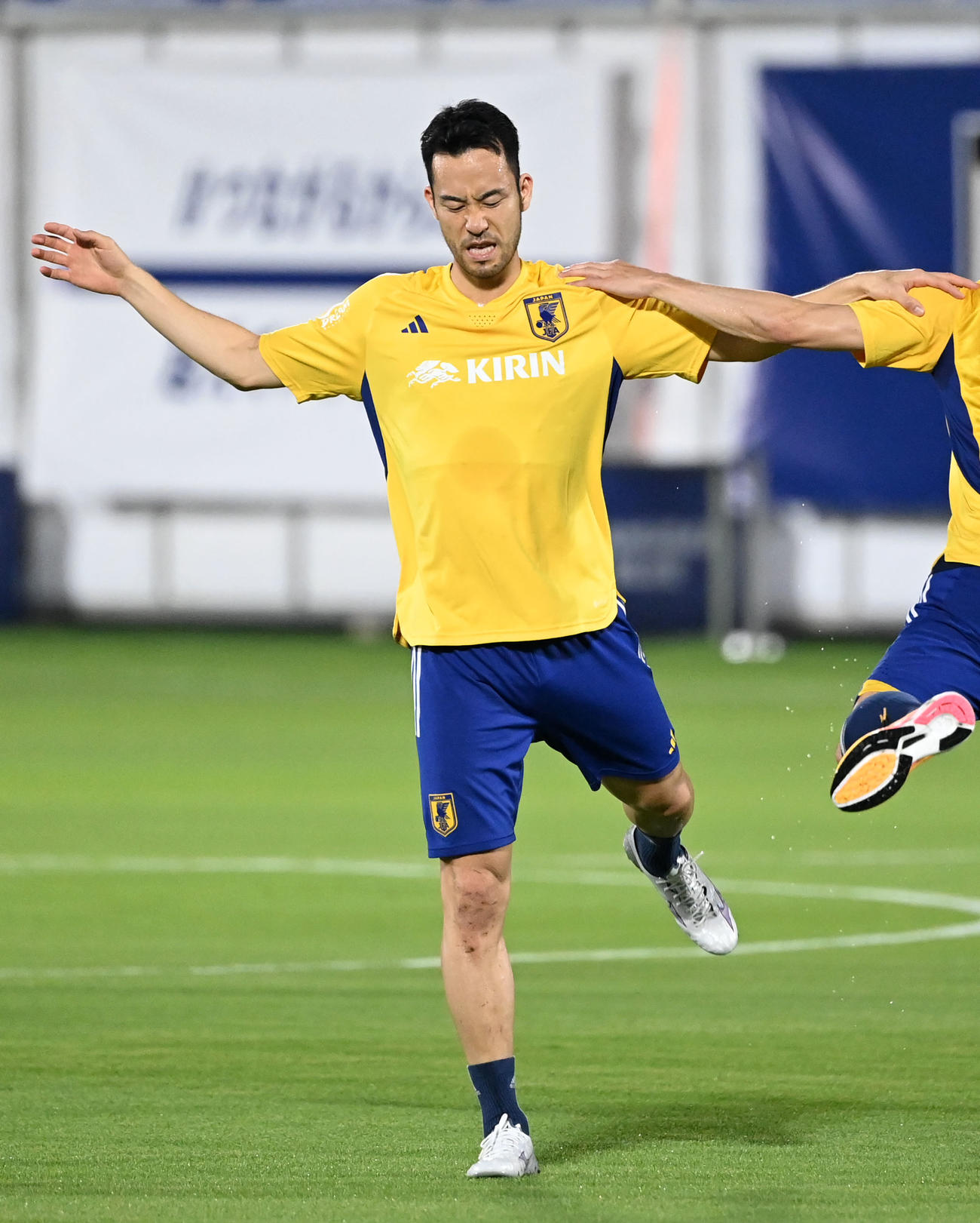 トレーニングをする吉田（撮影・横山健太）