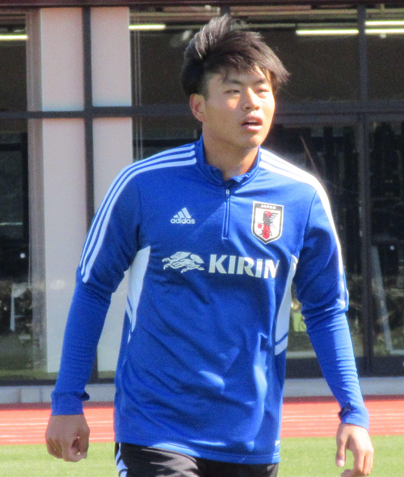 U－20アジア杯を前にした国内合宿でトレーニングを行うU－20日本代表のDF諏訪間（撮影・磯綾乃）
