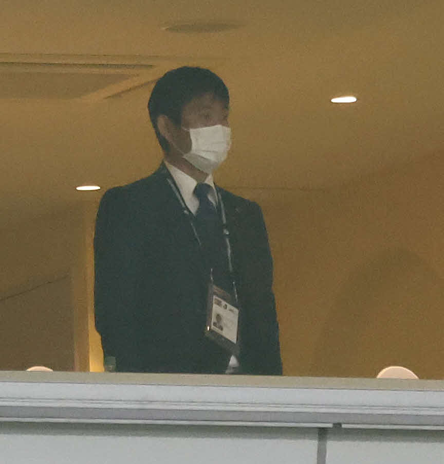 神戸対名古屋戦を視察に訪れた日本代表森保監督（撮影・白石智彦）