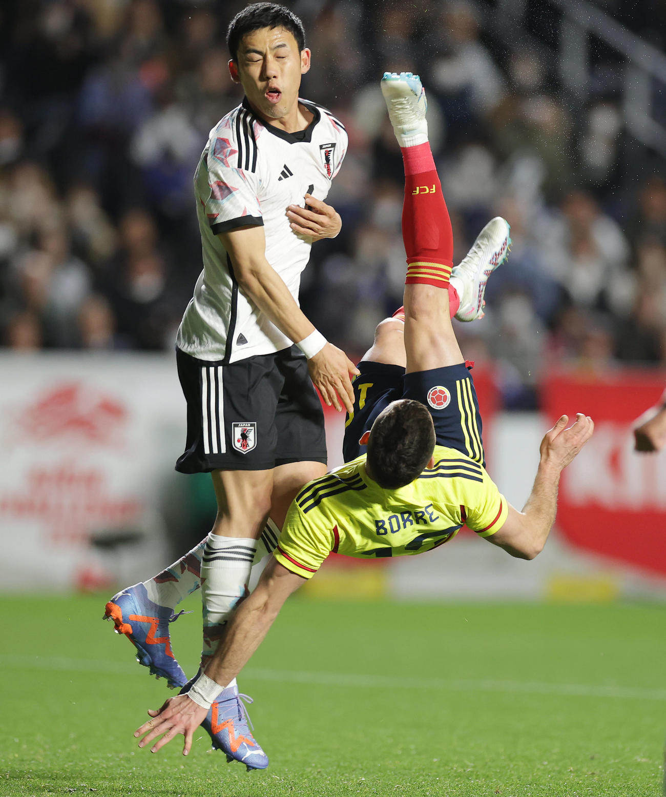 キリンチャレンジ杯　日本対コロンビア　後半、ゴールを決めるボレ（撮影・前田充）
