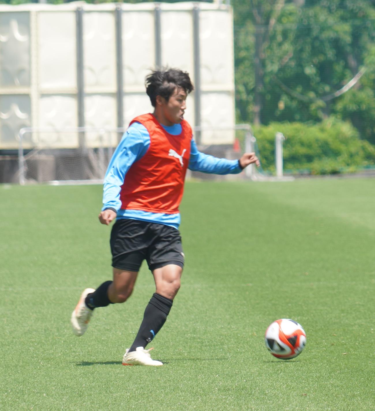 U－20W杯日本代表メンバーに選出された川崎FのMF永長鷹虎（撮影・佐藤成）