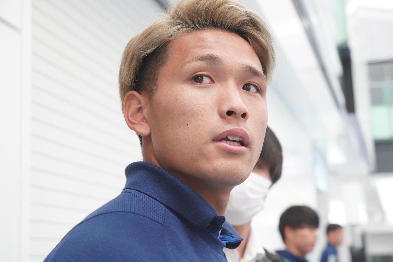 U－20W杯アルゼンチン大会を終えて帰国した日本代表松木玖生（撮影・佐藤成）