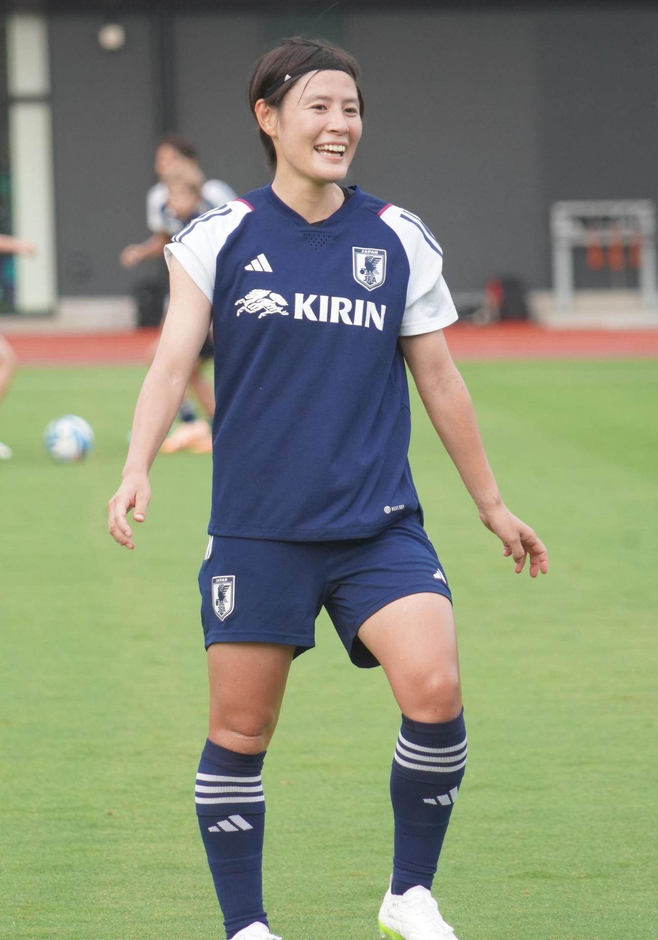 女子W杯オーストラリア・ニュージーランド大会に向けた合宿に臨む猶本光（撮影・佐藤成）