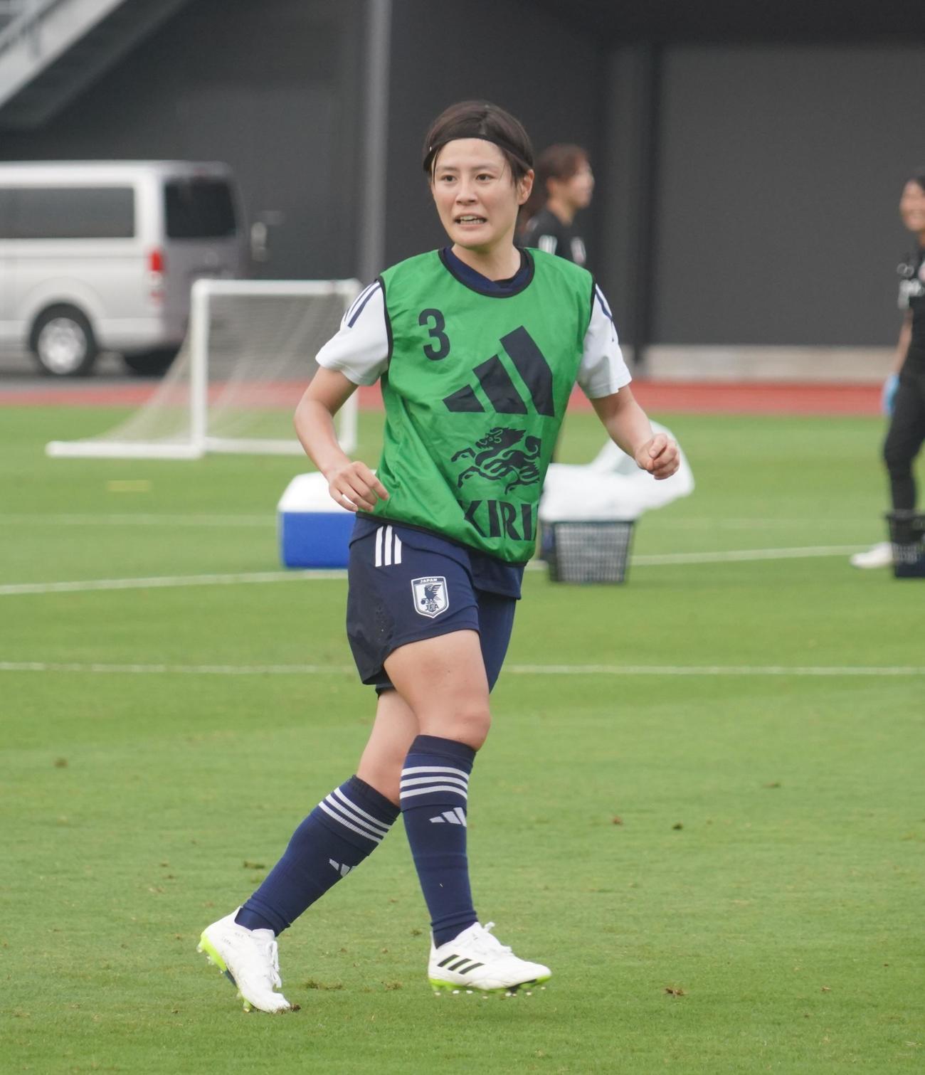 女子W杯オーストラリア・ニュージーランド大会に向けた合宿に臨む猶本光（撮影・佐藤成）