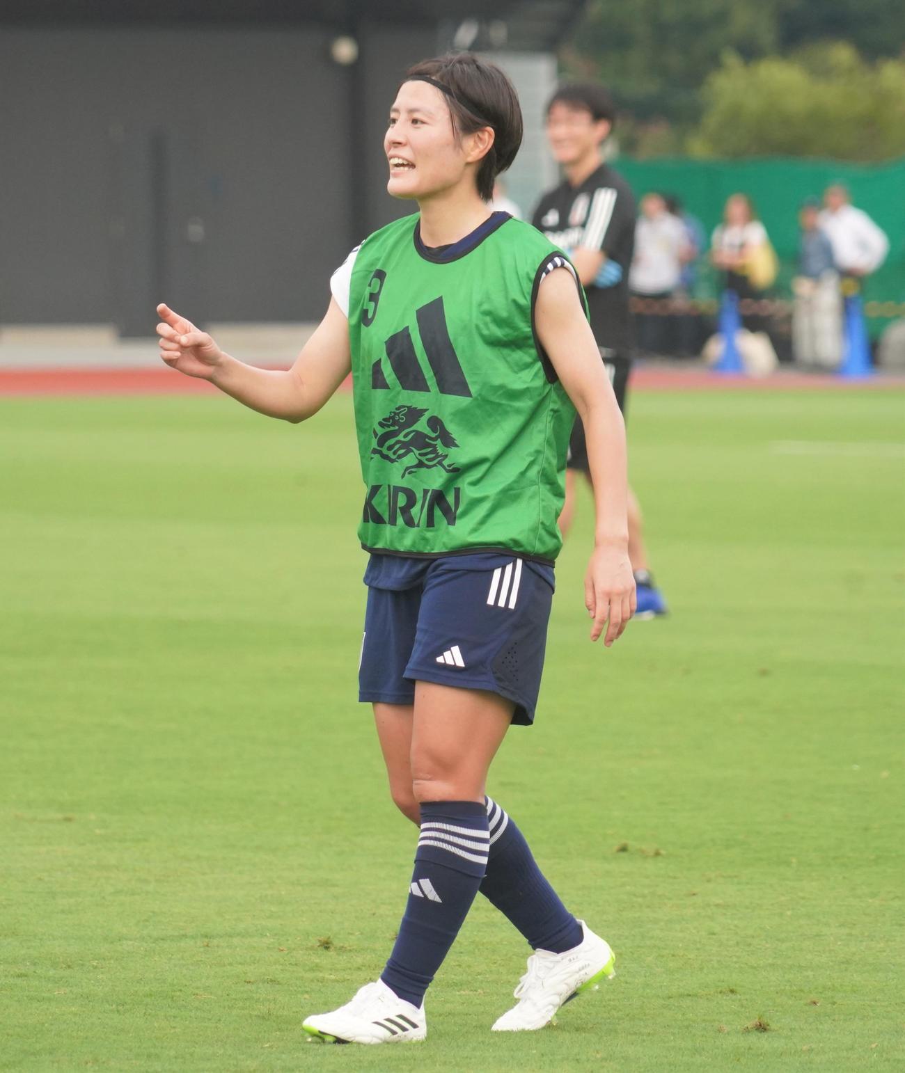 女子W杯オーストラリア・ニュージーランド大会に向けた合宿に臨む猶本光（撮影・佐藤成）