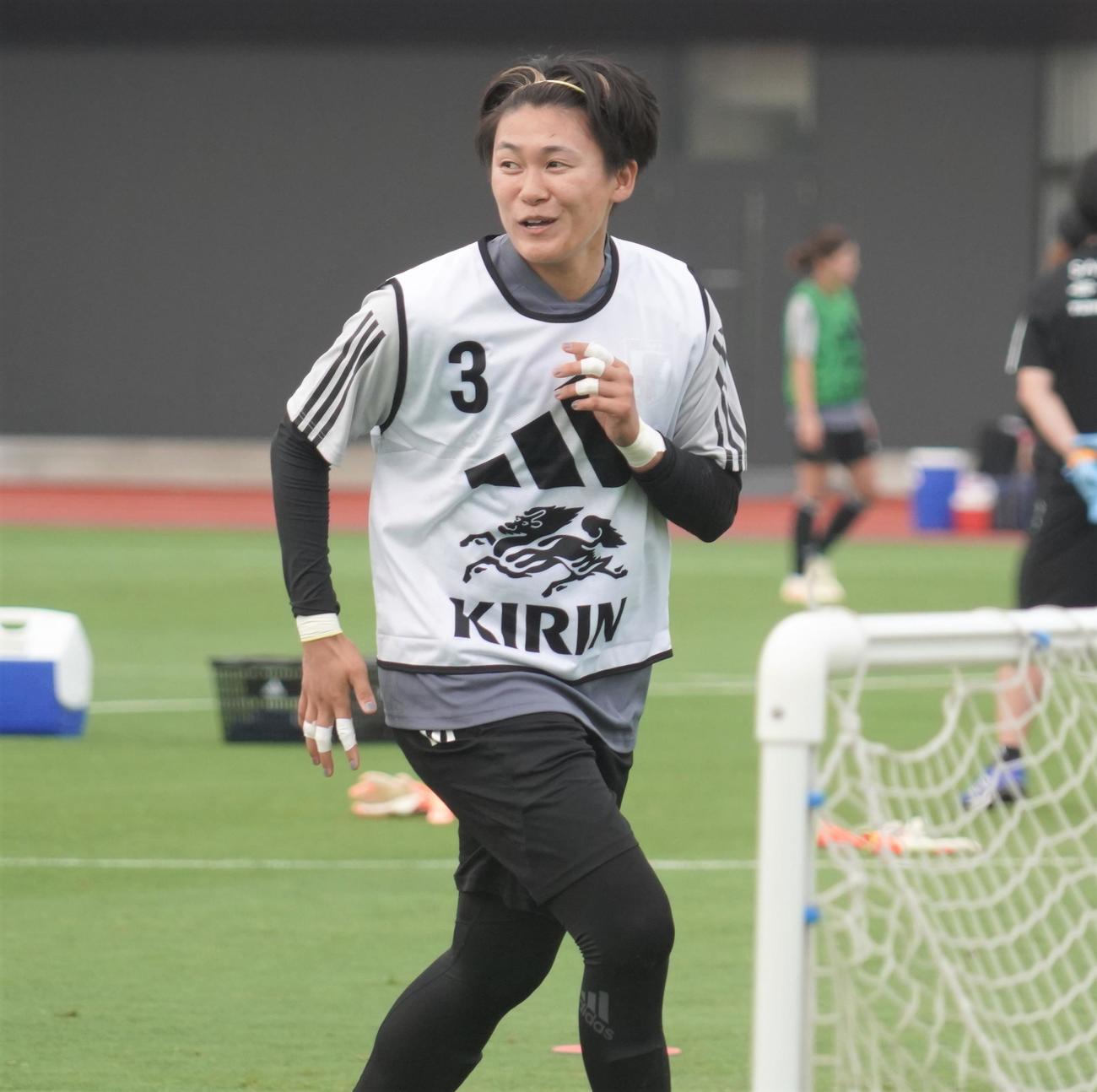 女子W杯オーストラリア・ニュージーランド大会に向けた合宿に臨む山下杏也加（撮影・佐藤成）