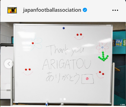 日本サッカー協会のインスタグラムから