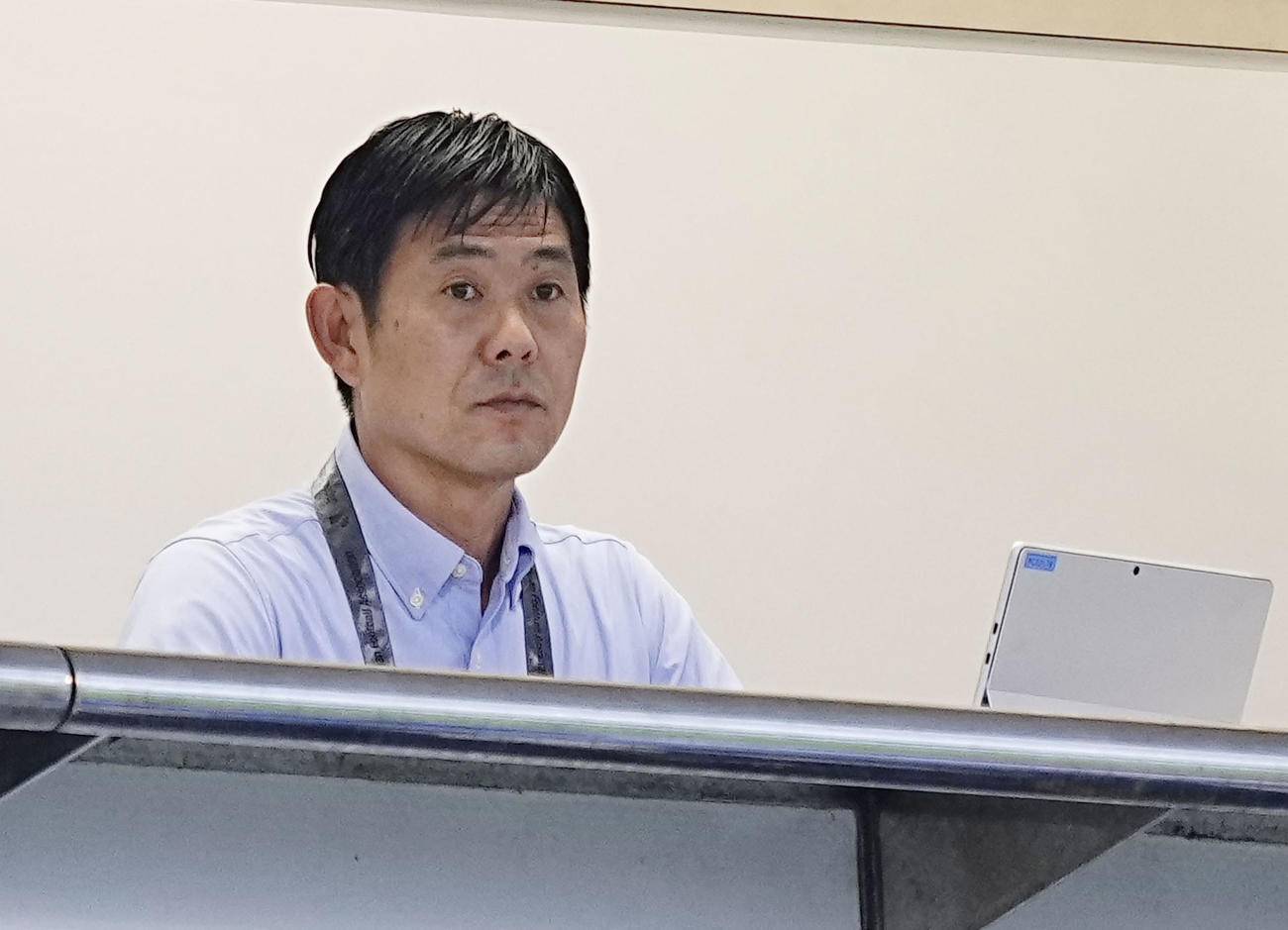 横浜FC―C大阪戦の視察に訪れた日本代表の森保監督（共同）