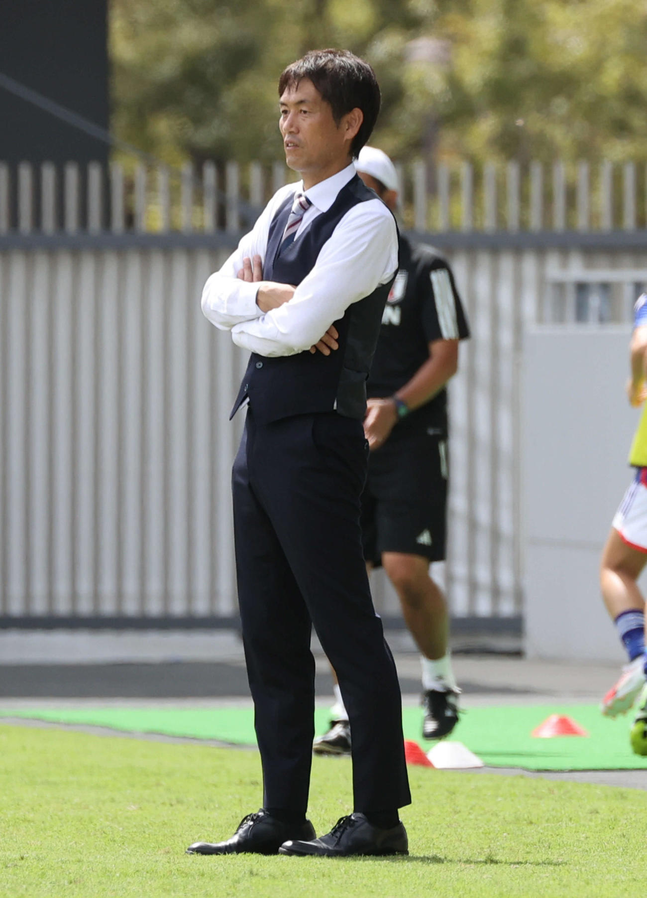 国際親善試合なでしこジャパン対アルゼンチン代表　前半　なでしこジャパン池田監督（撮影・加藤孝規）