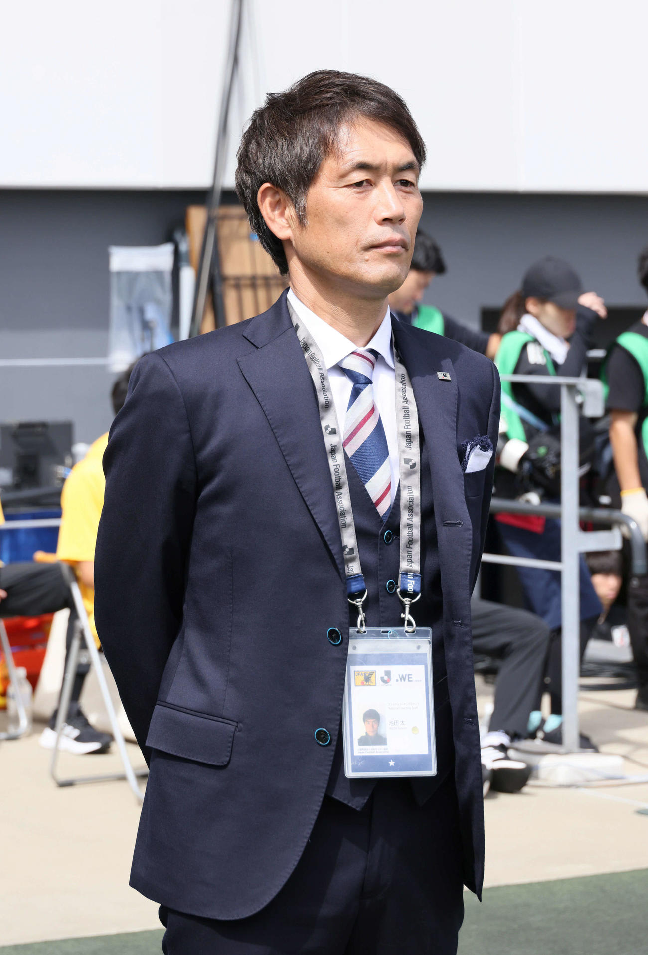国際親善試合なでしこジャパン対アルゼンチン代表　なでしこジャパン池田監督（撮影・加藤孝規）
