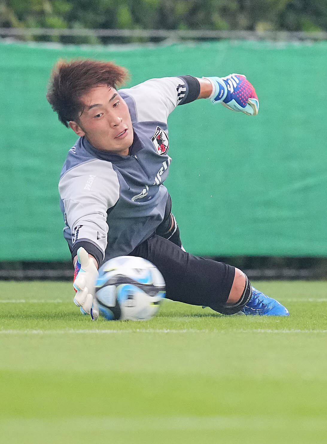 練習に臨むGK大迫（撮影・垰建太）