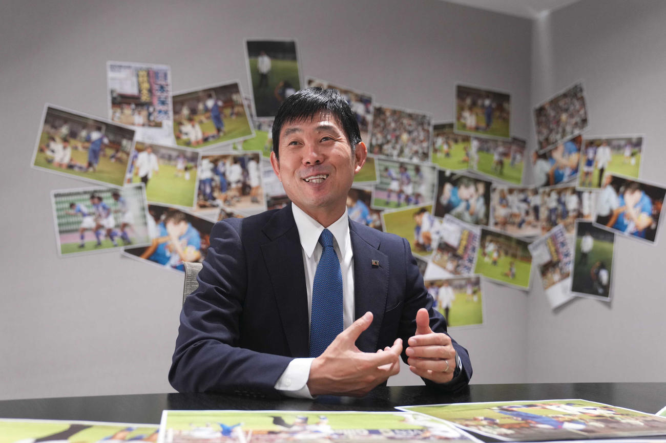ドーハの悲劇から30年。笑顔を交え当時を振り返る日本代表森保監督（撮影・狩俣裕三）