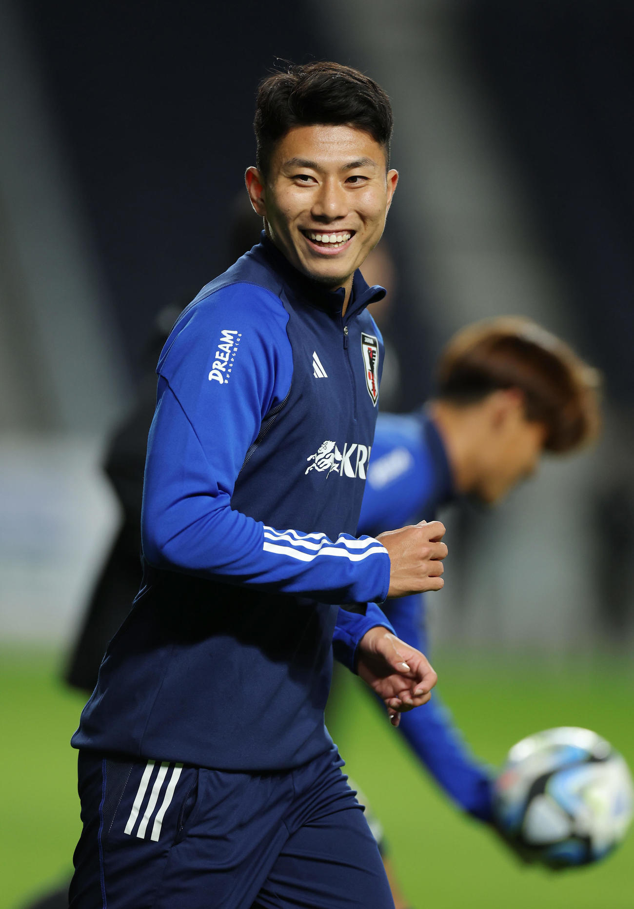 日本代表に合流し、ミャンマー戦に向け調整する細谷（撮影・前田充）