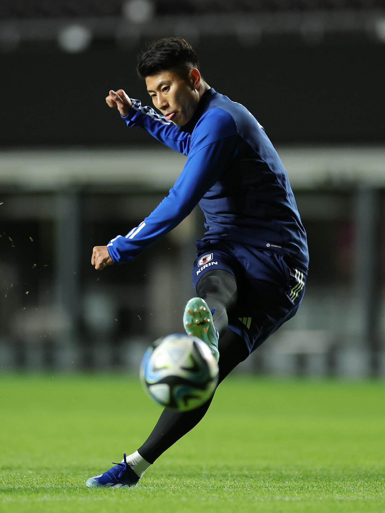 日本代表に合流し、ミャンマー戦に向け調整する細谷（撮影・前田充）