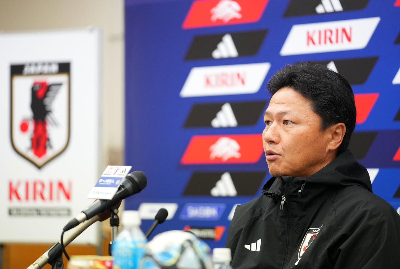 アルゼンチン戦に向け意気込みを語るU22日本代表大岩監督（撮影・横山健太）