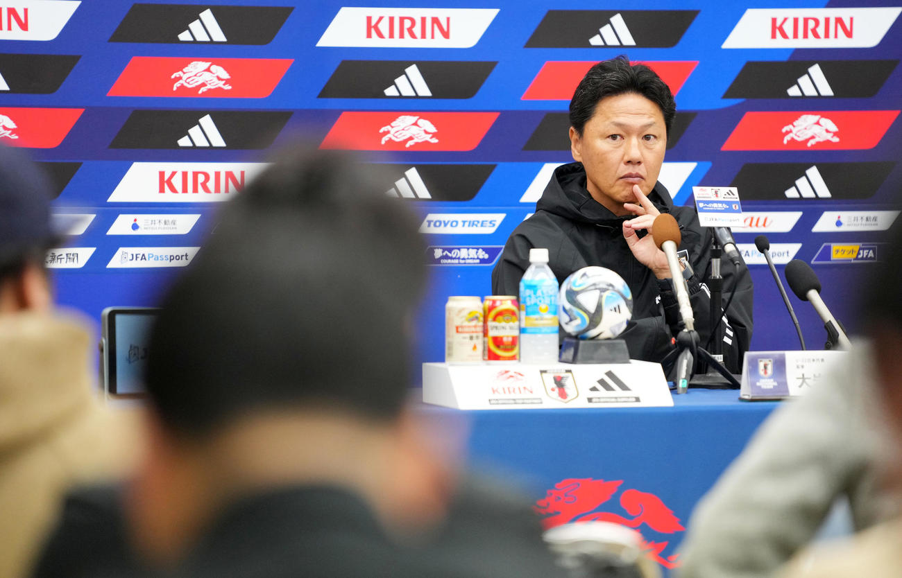 アルゼンチン戦に向け意気込みを語るU22日本代表大岩監督（撮影・横山健太）