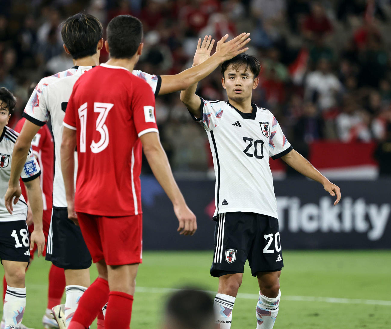 21日、シリア戦の前半、先制点を決めた久保（撮影・パオロ　ヌッチ）