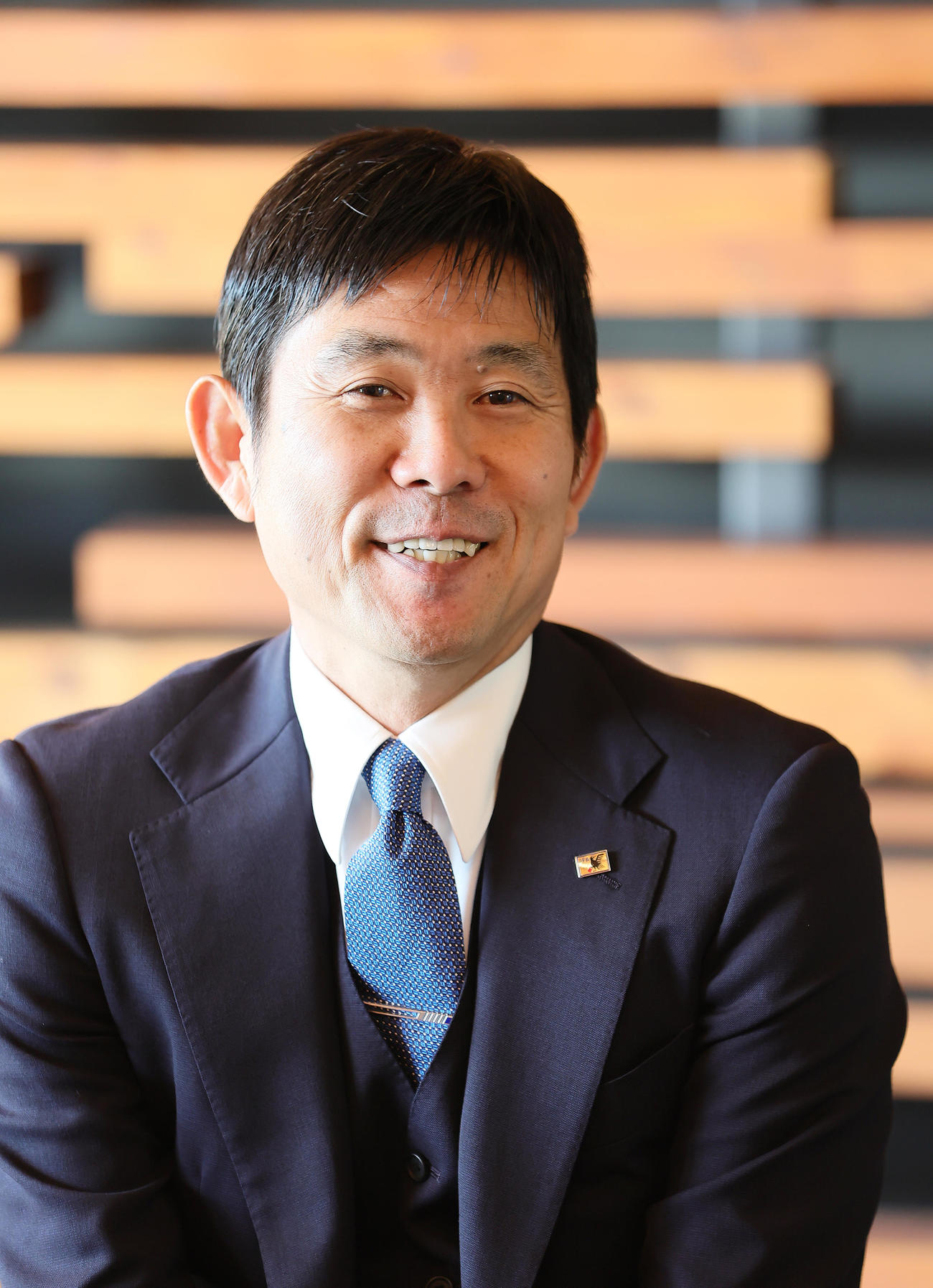 2024年の意気込みを語った日本代表の森保監督（撮影・足立雅史）